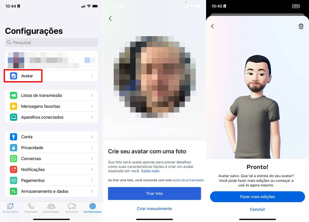 Avatar tem sistema de IA que cria avatares a partir de uma selfie, com resultados que podem ser customizados na sequência (Imagem: Captura de tela/Felipe Demartini/Canaltech)