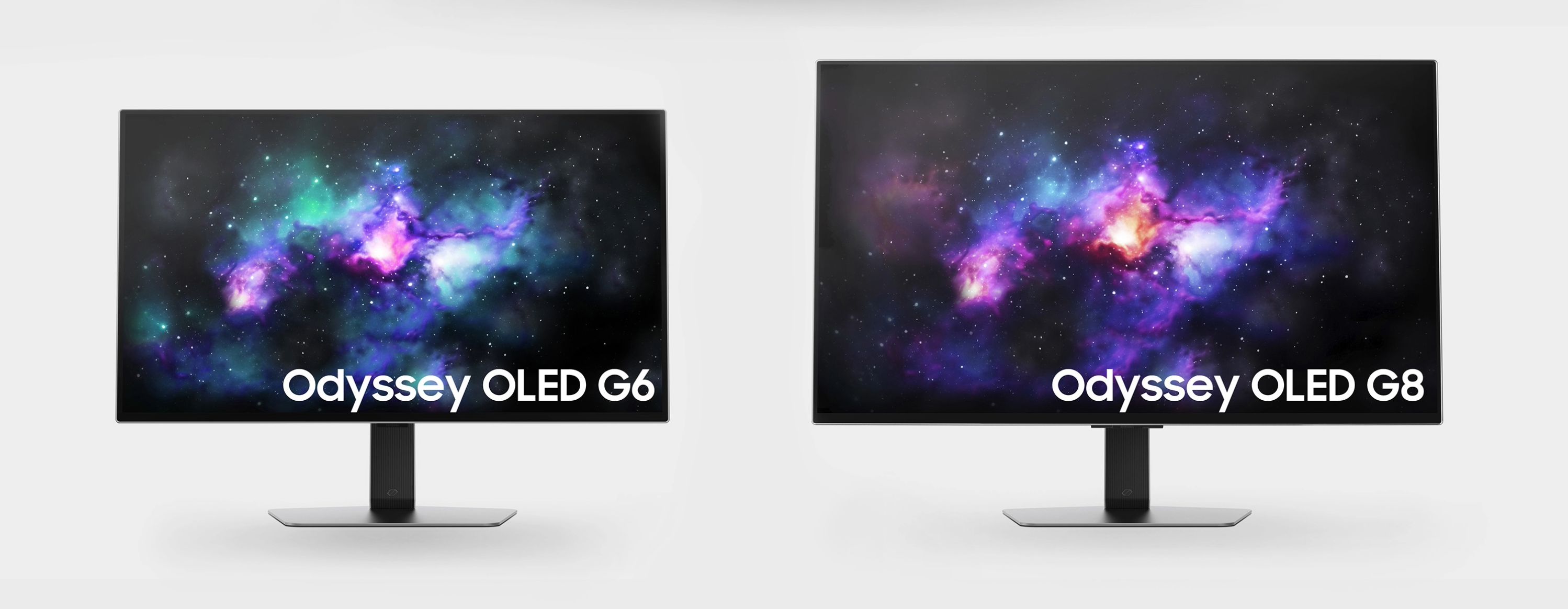 Anunciados em janeiro, os novos Samsung Odyssey OLED G8 e G6 se destacam pelas telas com resolução até 4K e taxa de atualização de até 360 Hz (Imagem: Divulgação/Samsung)