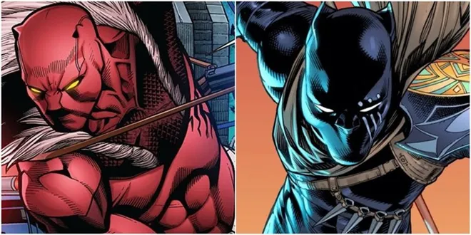 Leão Vermelho, da DC Comics, e Pantera Negra, da Marvel Comics (Imagem: Reprodução/DC Comics/Marvel Comics)