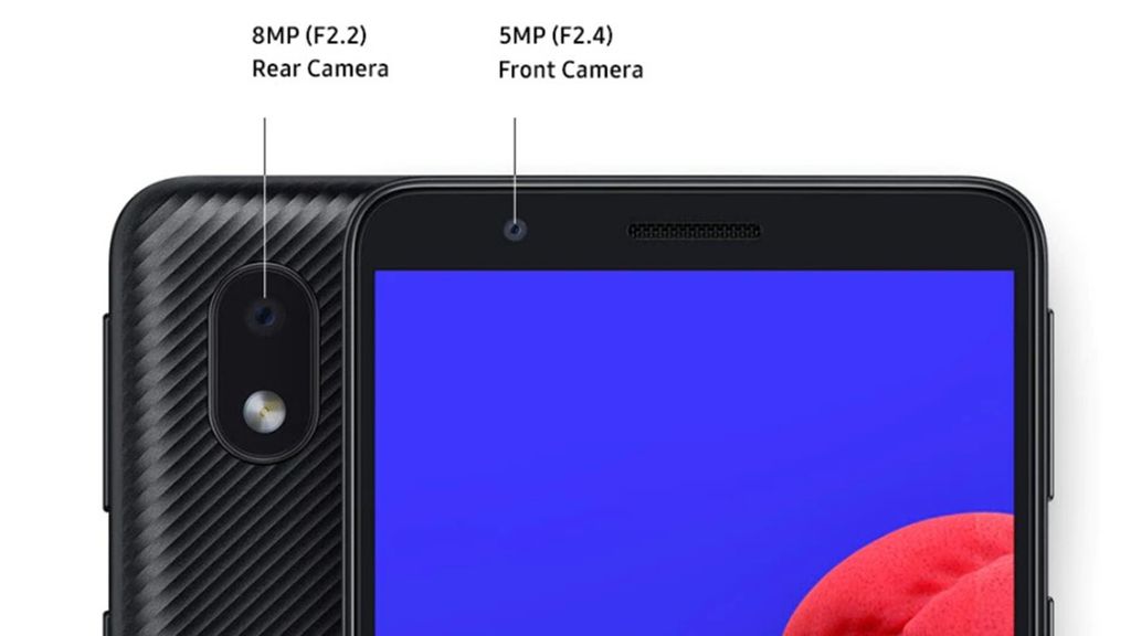 Galaxy A01 Core e Nokia C20 têm apenas uma câmera na traseira, mas C20 traz flash frontal (Imagem: Divulgação/Samsung)