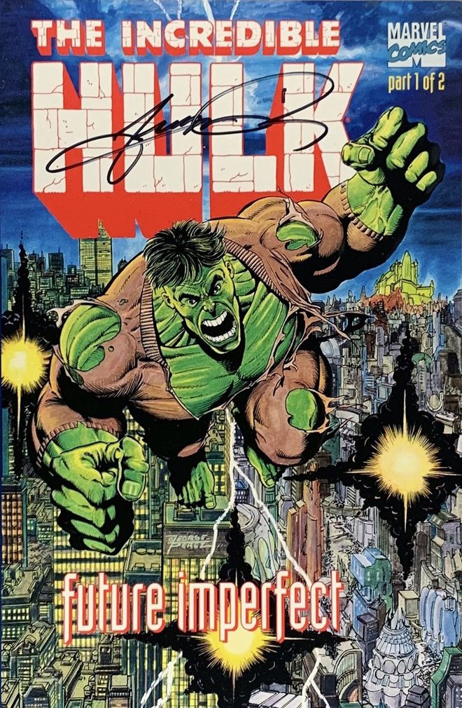 George Pérez, com edição autografada, em Hulk (Imagem: Reprodução/Marvel Comics)