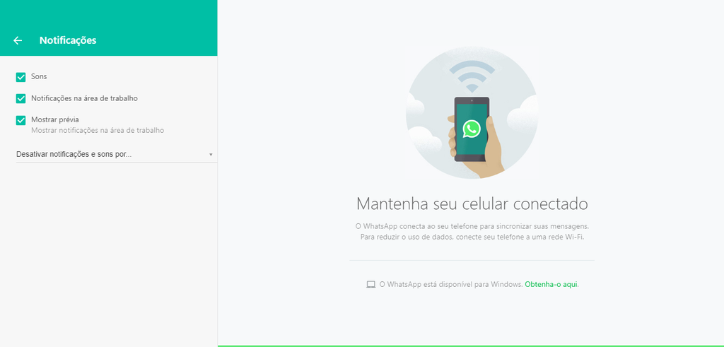 Ative as notificações do WhatsApp Web em seu navegador (Captura de tela: Ariane Velasco)