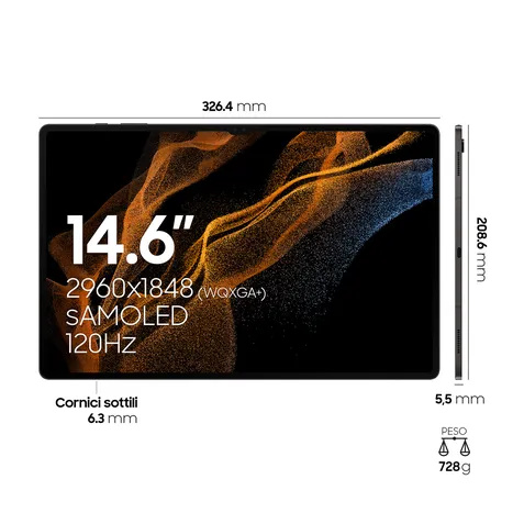 Galaxy Tab S8 Ultra - Detalhes de tela