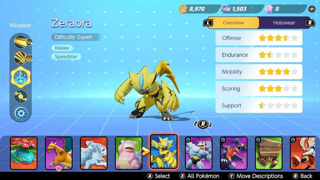 Zeraora é um dos Speedster, Pokémon que aliam grande velocidade com dano explosivo. (Imagem: Captura de Tela/Igor Pontes)