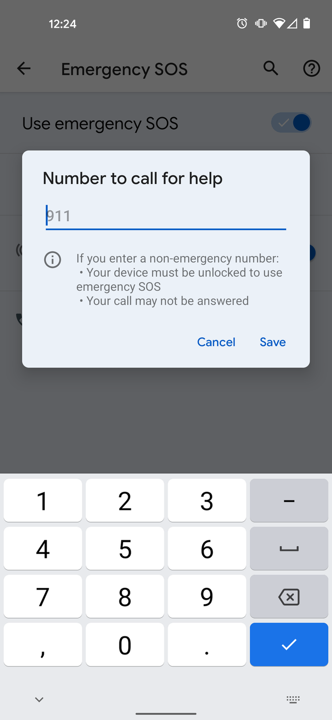 Se você usar um telefone que não seja de emergência, o aparelho precisa estar sem bloqueio por senha para funcionar (Imagem: Reprodução/Android Police)