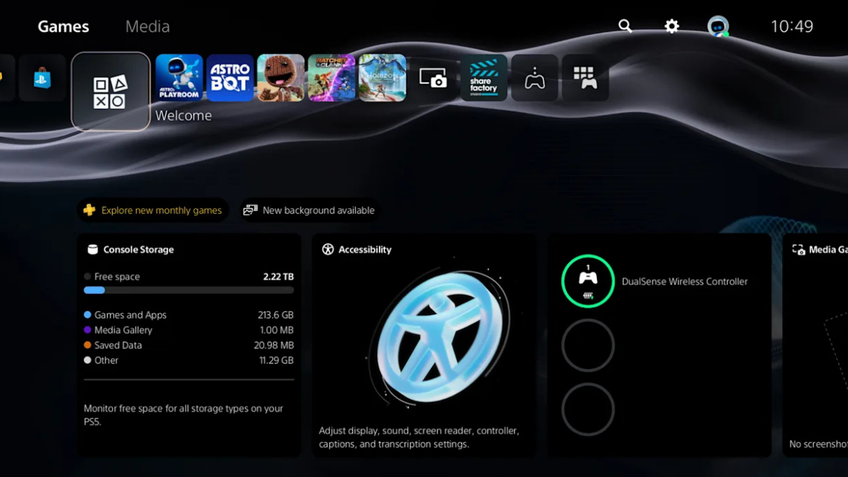 PS5 UI