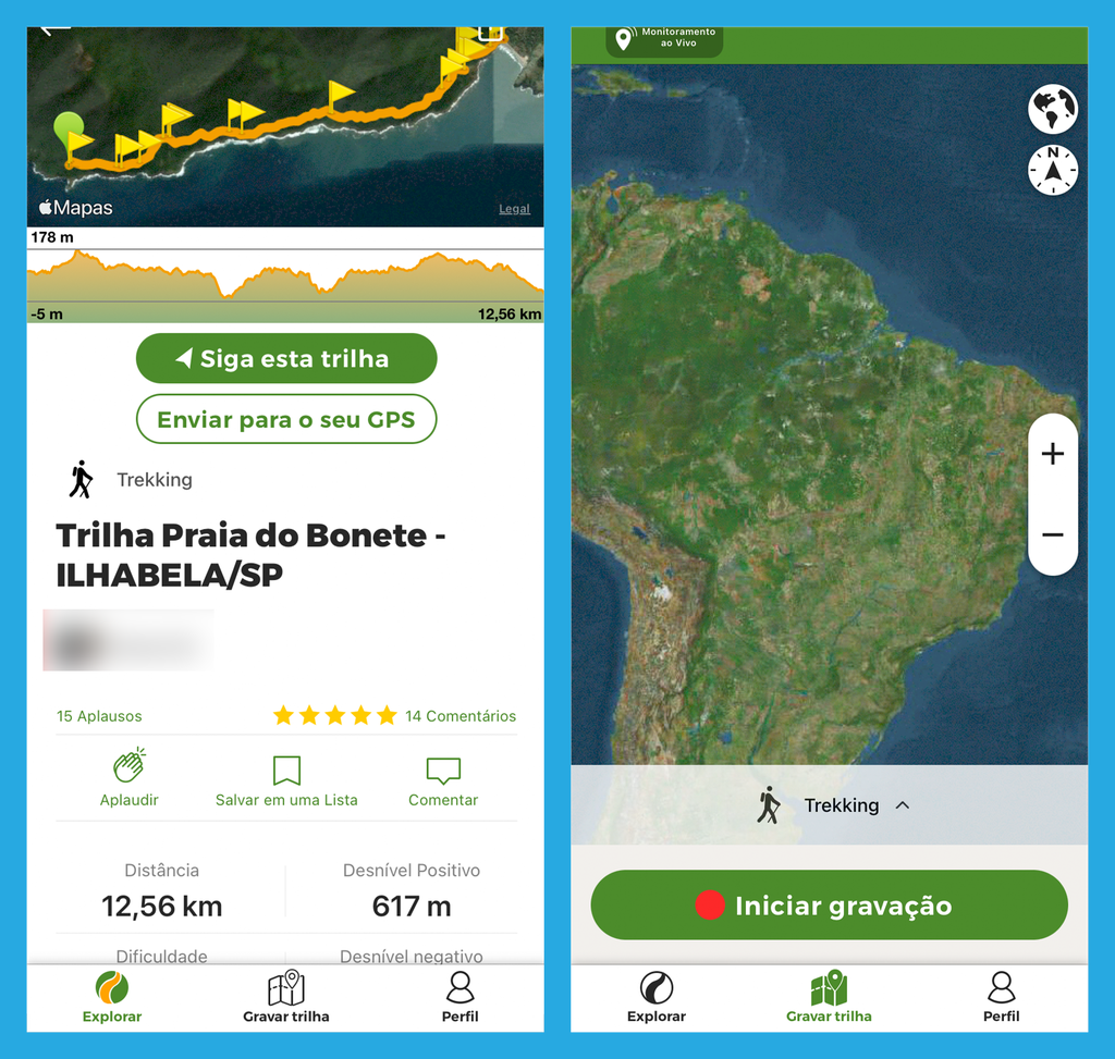 Wikiloc é opção popular para trilhas (Imagem: André Magalhães/Captura de tela)