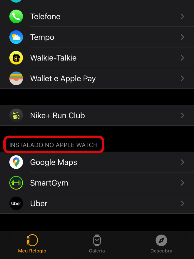 Instalar muitos aplicativos pode prejudicar a autonomia do Apple Watch - Captura de tela: Thiago Furquim (Canaltech)