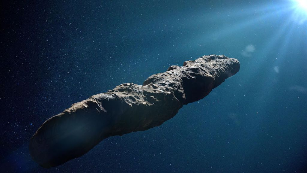 Concepção artística do Oumuamua (Imagem: Getty)