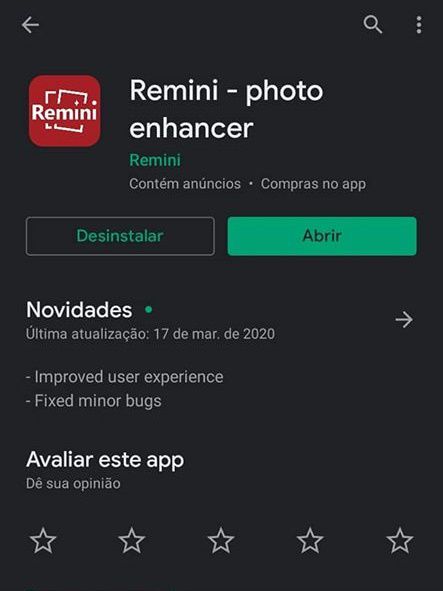 Remini, app para restaurar fotos antigas (Captura de tela: Ariane Velasco)