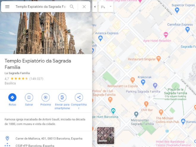 Abra o Google Maps e efetue sua pesquisa normalmente (Captura de tela: Matheus Bigogno)