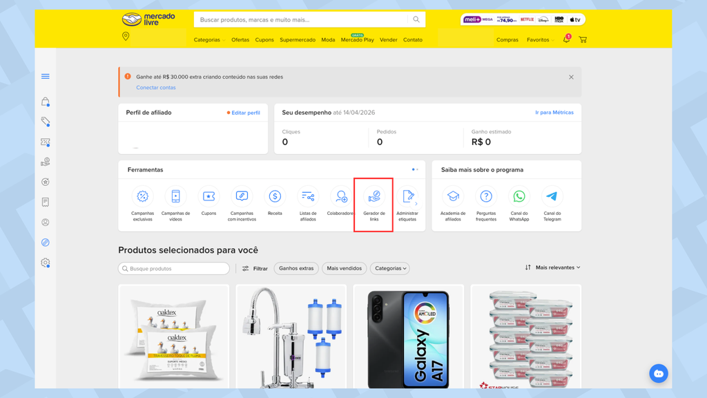 Como gerar links de afiliados (Imagem: Captura de tela/Canaltech)