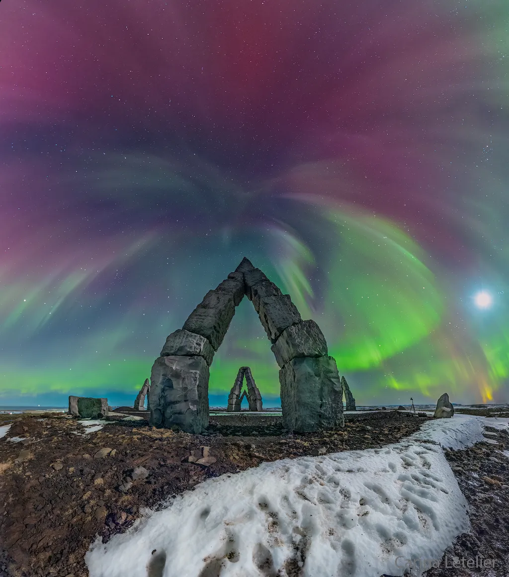 Aurora boreal fotografada na Islândia (Imagem: Reprodução/Cari Letelier)