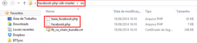 Com o SDK PHP baixado, você precisará fazer o upload destes dois arquivos para o seu servidor web