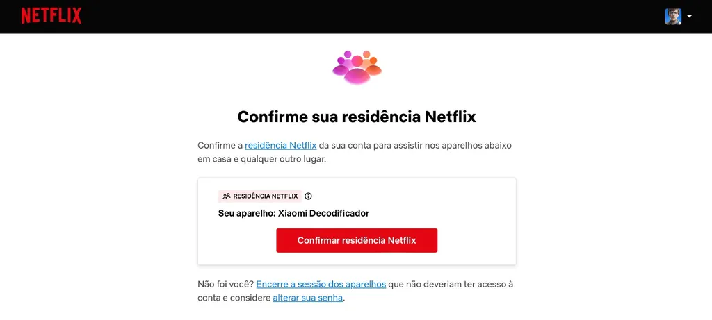 Confirmação de residência Netflix