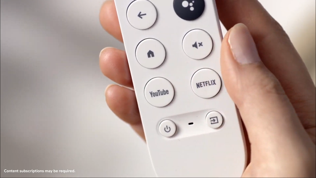 Controle remoto do Googe TV traz botões para Netflix e YouTube (Foto: Reprodução/Google)
