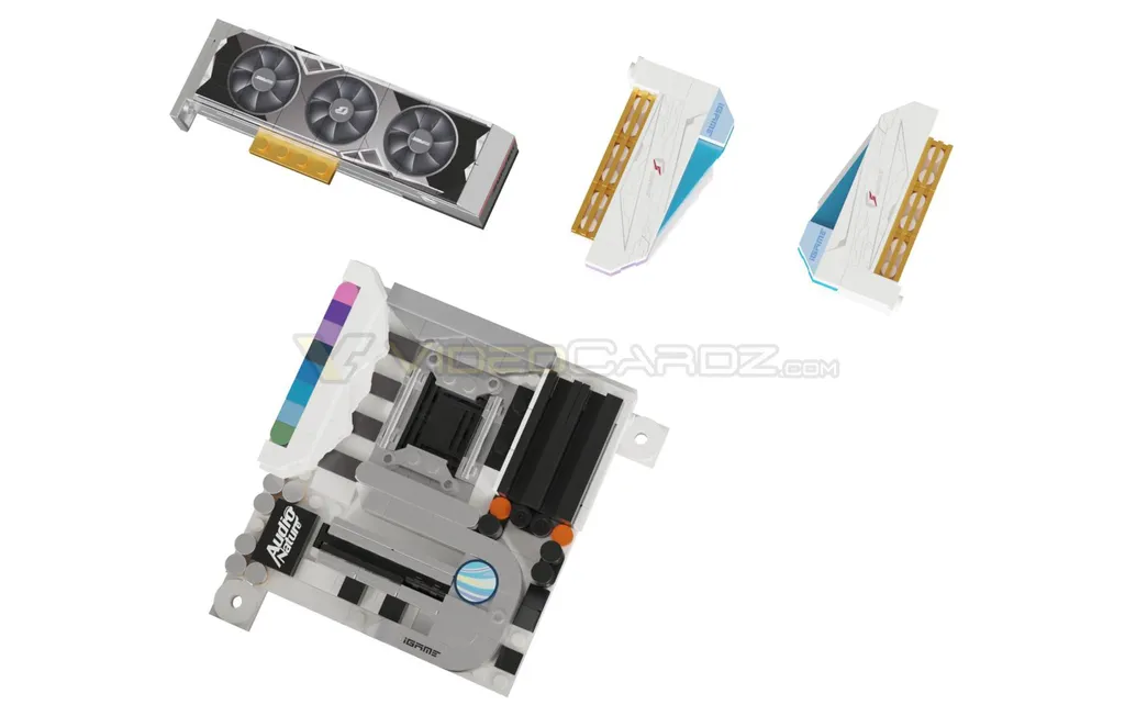 O iGame M600 inclui ainda réplicas de placa-mãe iGame UltraD5 Z690 e memórias DDR4 iGame Vulcan, entre outros componentes da Colorful (Imagem: Colorful/VideoCardz)
