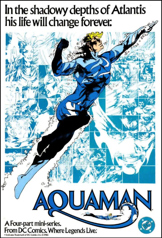 Aquaman ganhou o uniforme azul no chamado período pós-Crise (Imagem: Reprodução/DC Comics)