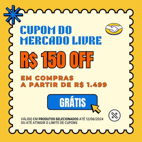 Cupom Mercado Livre: R$ 150 OFF em compras a partir de R$ 1.499 - Válido em celulares selecionados do link