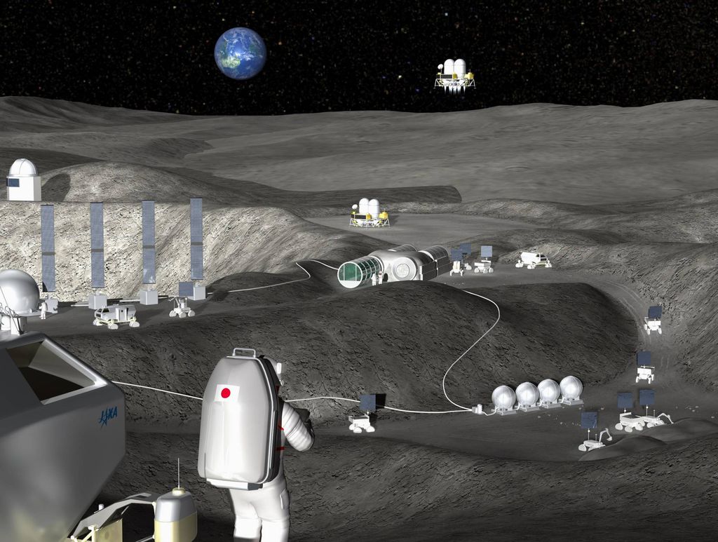 Conceito de estação lunar orbital (Imagem: Reprodução/JAXA/VIA KYODO)
