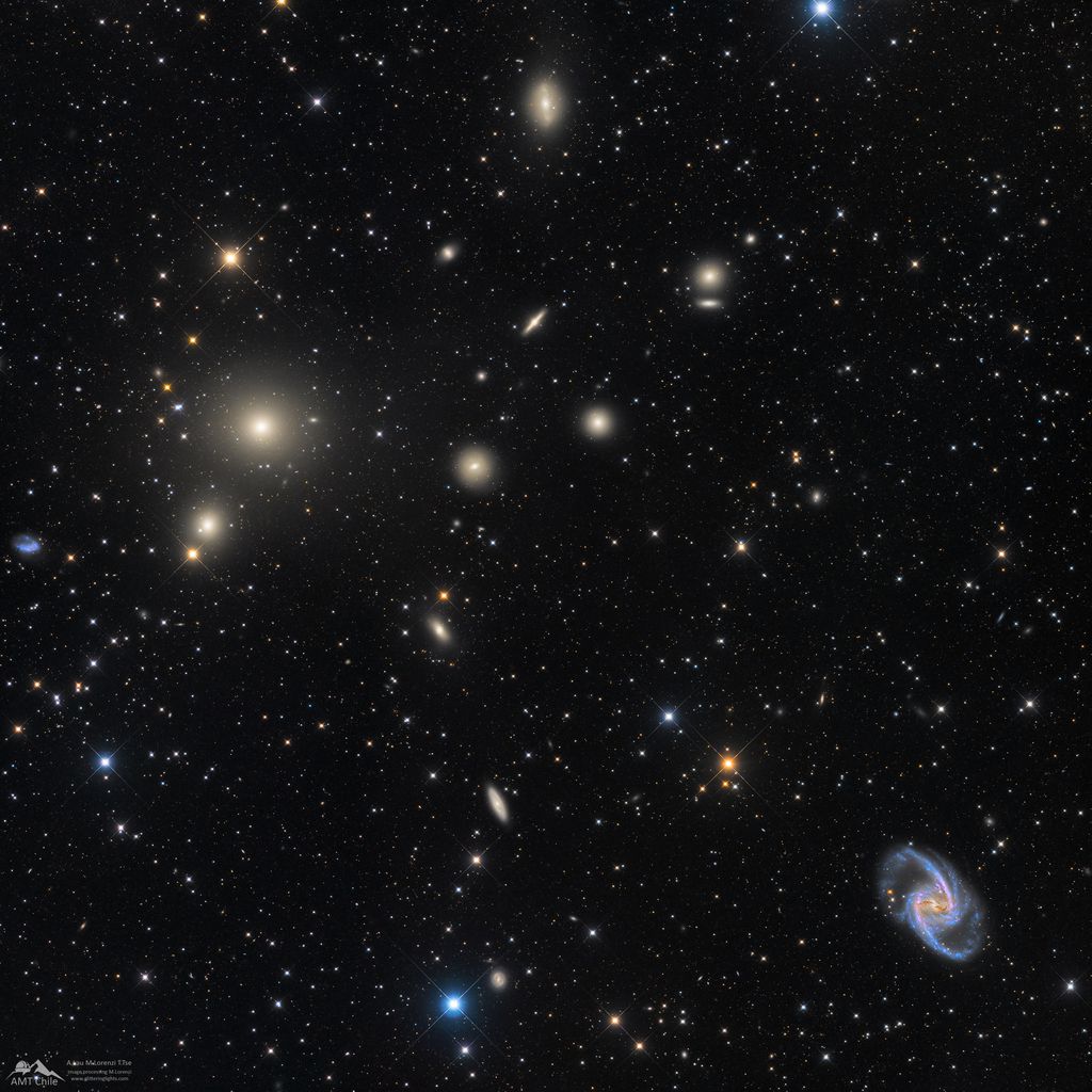 O aglomerado Fornax, a cerca de 62 milhões de anos-luz de nós (Imagem: Reprodução/Marco Lorenzi, Angus Lau, Tommy Tse)