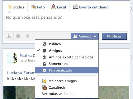 Facebook - Segurança e Privacidade (Status) Facebook - Segurança e Privacidade (Status)