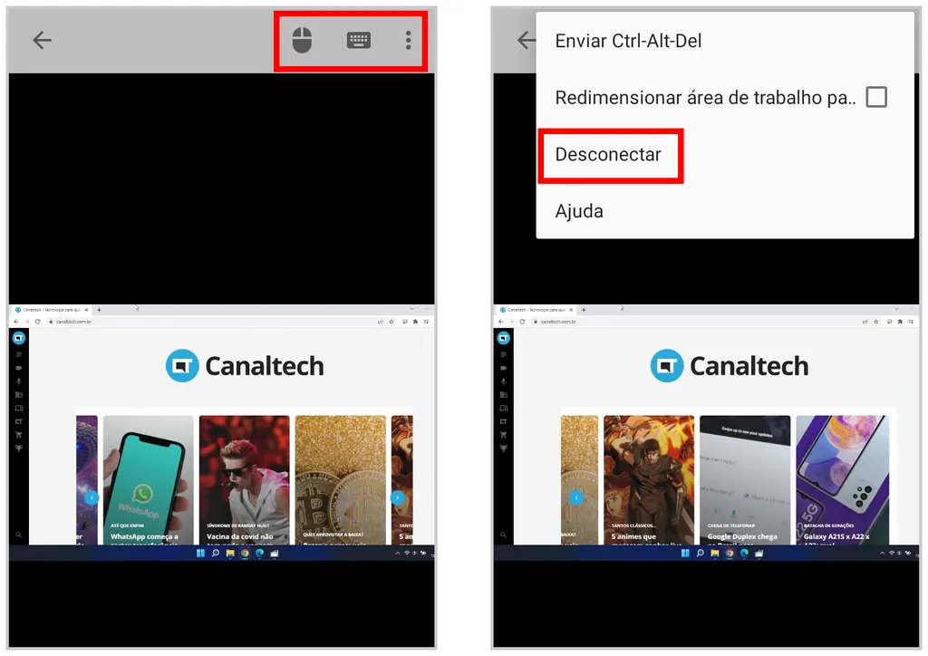 Veja como acessar o PC pelo celular usando a plataforma Chrome Remote Desktop (Captura de tela: Matheus Bigogno)