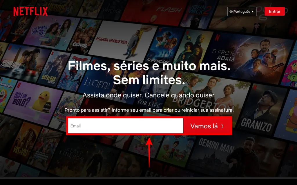Como assinar a Netflix: basta digitar um e-mail, escolher o plano e selecionar o pagamento (Captura de tela: Caio Carvalho)