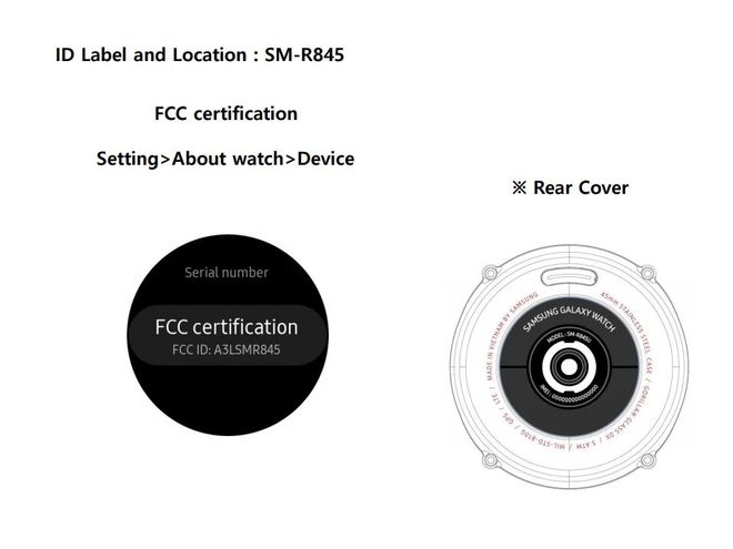 Detalhes do novo Galaxy Watch presentes em documentação da FCC (Imagem: Reprodução/FCC)
