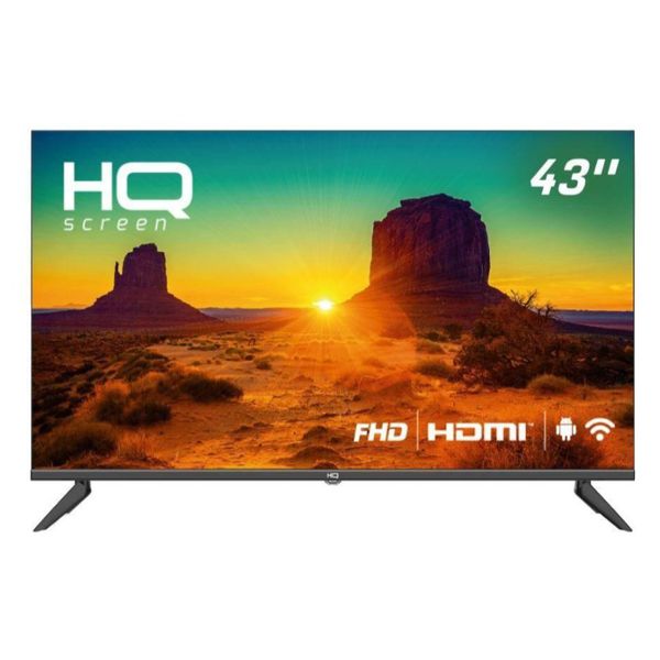 Smart TV HQ 43 Polegadas Full HD, HDR, Tela Sem Bordas, Android 11, Sistema Ultrasound, Design Slim, Processador Quad Core, Espelhamento De Tela - HQSTV43N