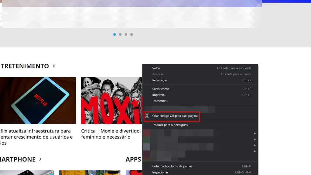 Como criar QR Code de página no Google Chrome