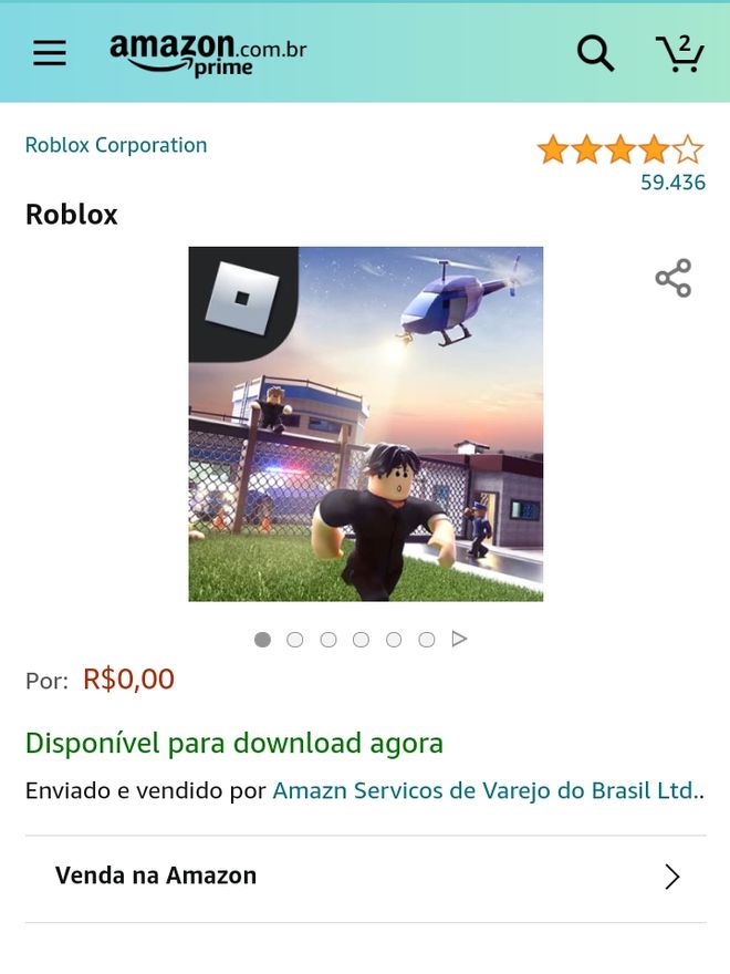 Roblox está disponível de maneira gratuita na Amazon - (Captura: Canaltech/Felipe Freitas)