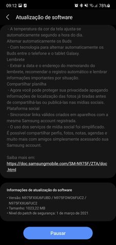 Samsung Galaxy Note 10 recebe One UI 3.1