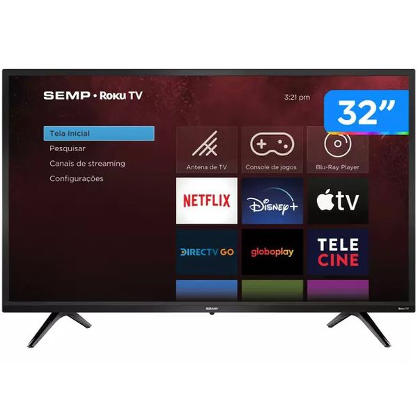 Smart TV 32” HD D-LED Semp R5500 VA - Wi-Fi 3 HDMI 1 USB [CUPOM EXCLUSIVO]