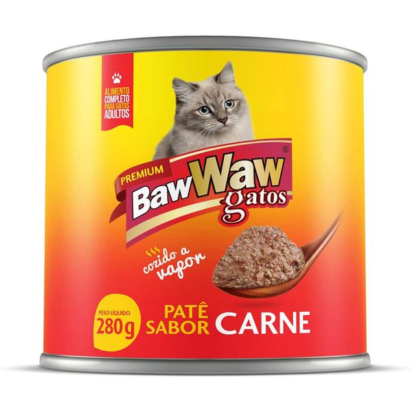 Patê Baw Waw para gatos sabor Carne 280g
