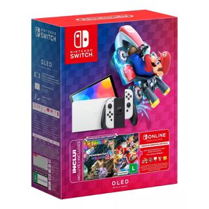 PARCELADO | Nintendo Switch OLED, 64 GB, Mario Kart 8 Deluxe + 3 Meses de Assinatura Nintendo Switch Online | CUPOM