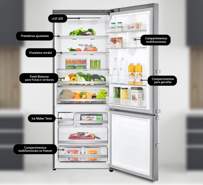 Smart LG Bottom Freezer-Inverter: design inteligente, uma série de tecnologia e controle via app
