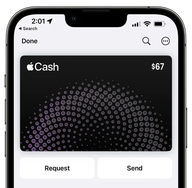 O Apple Pay Cash recebeu os botões Request (Receber) e Send (Enviar) (Imagem: Reprodução/Apple)