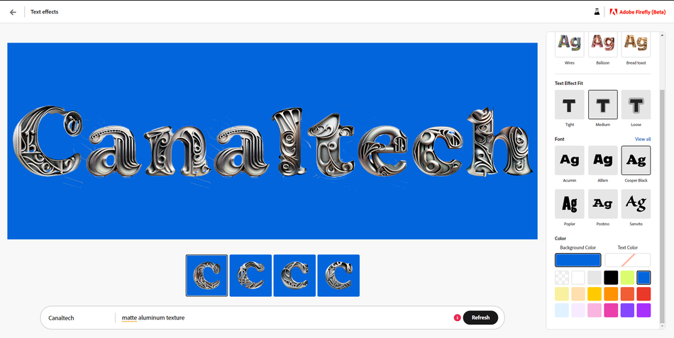Adobe Firefly Text effects 1