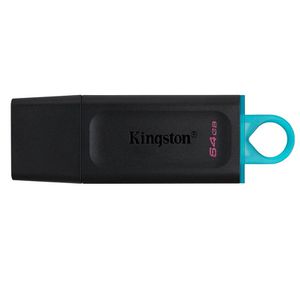 Pen Drive DataTraveler Exodia 64GB Kingston com Conexão USB 3.2, Preto/Azul - DTX/64GB