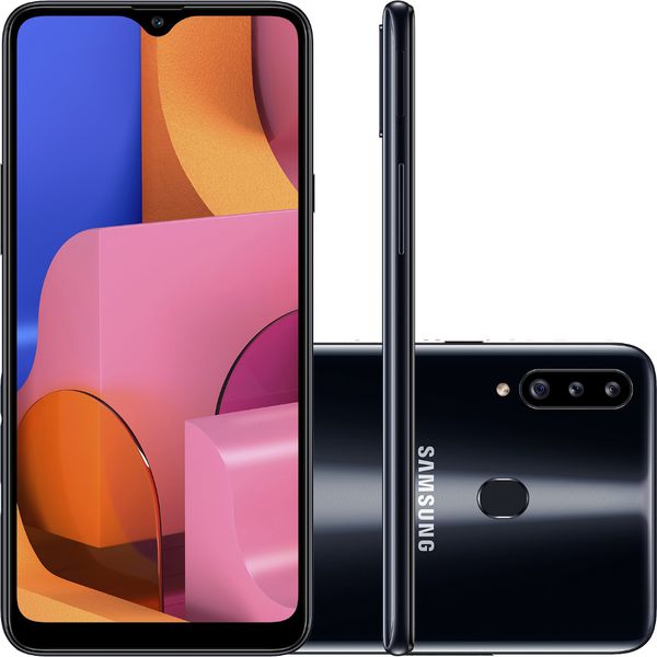 Smartphone Samsung Galaxy A20s 32GB Dual Chip Android 9.0 Tela 6.5" Octa-Core 1.8 GHz 4G Câmera Tripla 13.0 MP + 5.0 MP + 5.0 MP(UW) Preto