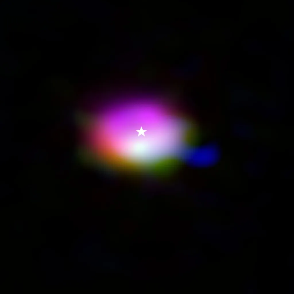 Disco de formação planetária ao redor da estrela IRS 48 (Imagem: ALMA/A. Pohl, van der Marel et al., Brunken et al)