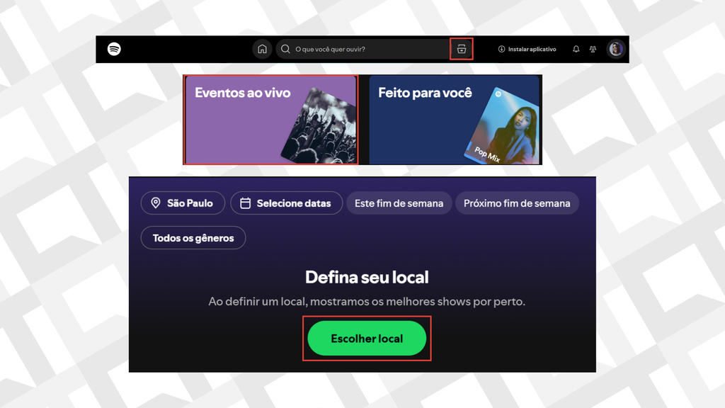 Passos para acessar os eventos ao vivo no Spotify pelo PC