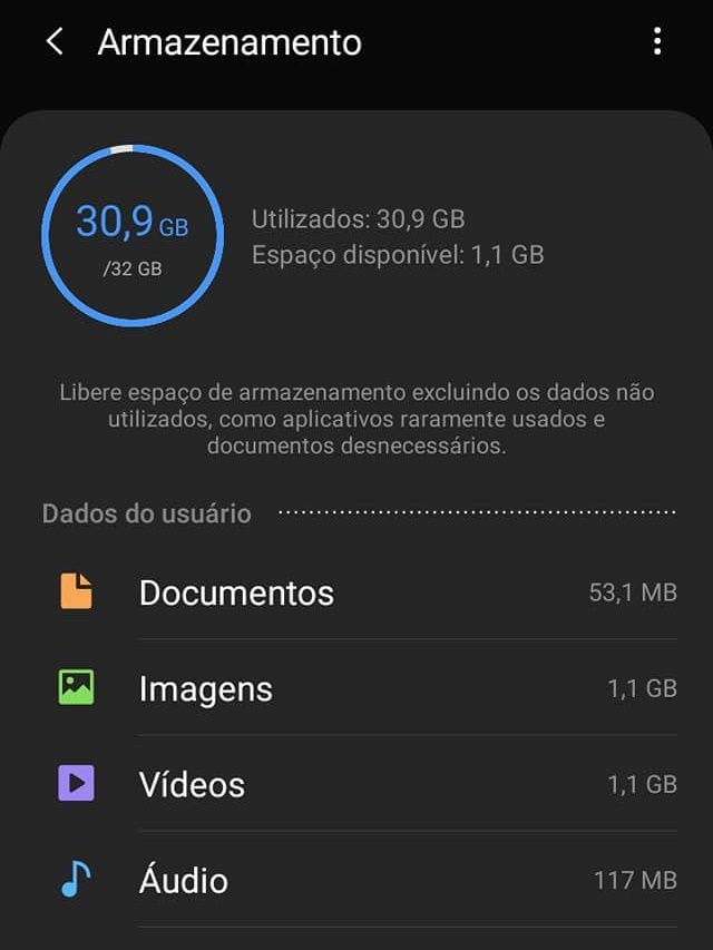 Se o erro do WhatsApp está ligado ao armazenamento, acesse as configurações de seu smartphone (Captura de tela: Ariane Velasco)