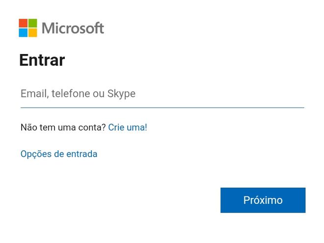 Insira uma conta Microsoft - (Captura: Canaltech/Felipe Freitas)