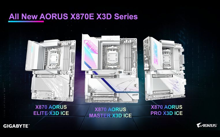 Placas-mãe Gigabyte AORUS X870 X3D Ice
