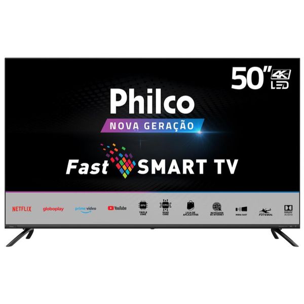Smart TV LED Philco 50 Polegadas 4K, Netflix, Bivolt