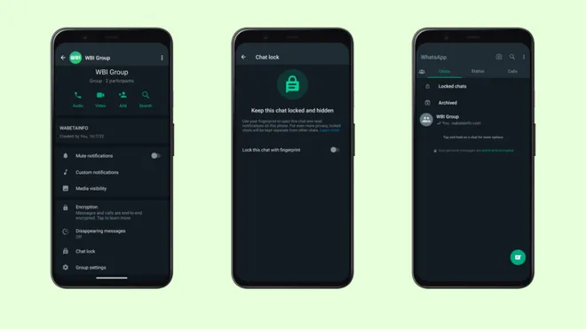Recurso de proteger conversas com biometria no WhatsApp apresenta opções de configurações