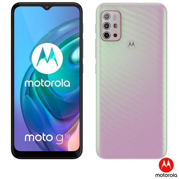 Smartphone Moto G10 Branco Floral, com Tela de 6,5", 4G, 64GB e Câmera Quádrupla de 48 MP+8 MP+2 MP+2 MP - XT2127-1 [CASHBACK ZOOM]