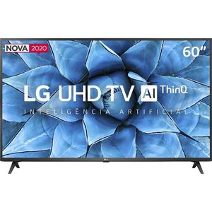 Smart TV Led 60'' LG 60UN7310 Ultra HD 4K AI Conversor Digital Integrado 3 HDMI 2 USB WiFi Preta